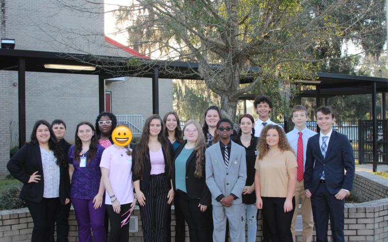 Lafayette High School FBLA members show off their business attire during Work Wednesday for FBLA Week. (COURTESY)