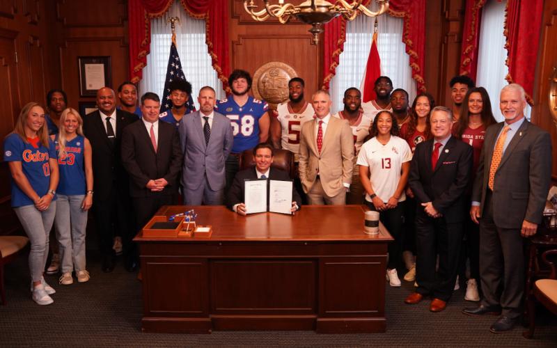 Florida Gov. Ron DeSantis amended the state’s NIL law on Thursday in Tallahassee (Executive Office of the Governor)