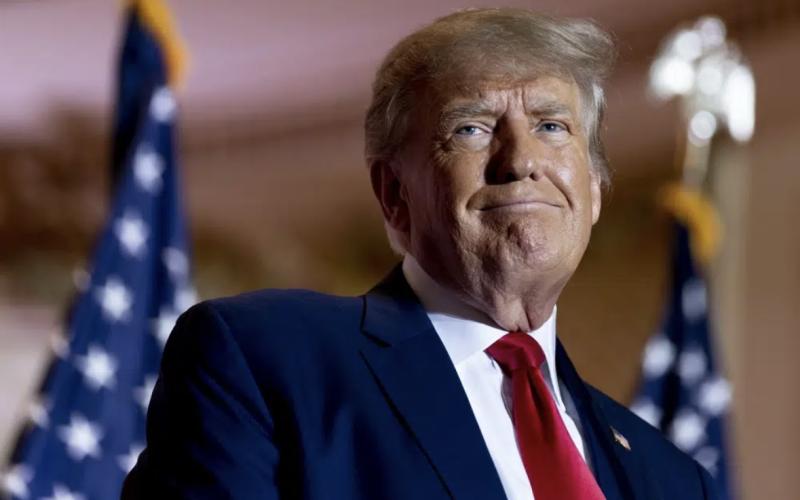 Former President Donald Trump announces he is running for president for the third time as he smiles while speaking at Mar-a-Lago on Nov. 15, 2022, Palm Beach. (AP FILE)