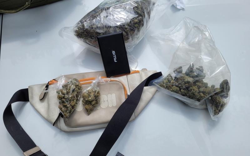 A search of the unoccupied car that fled from authorities Monday afternoon produced 582 grams of marijuana and a scale used in the illegal sale of narcotics (COURTESY COLUMBIA COUNTY SHERIFF'S OFFICE)