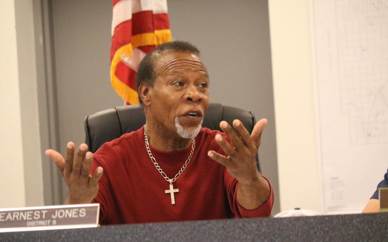 Lafayette County Commission Chairman Earnest Jones said he wants to try the proposed bans, but also asked about the possibility of special permits to help people in need. (JAMIE WACHTER/Lake City Reporter)
