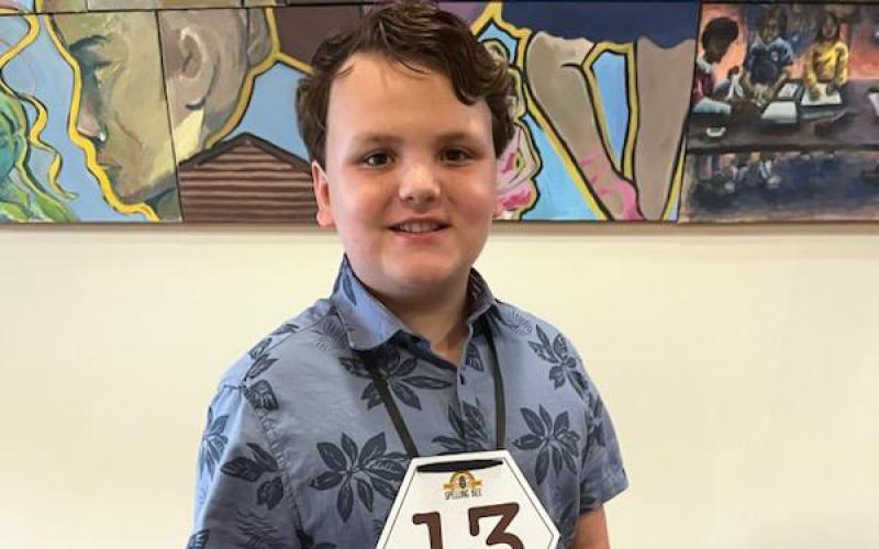 Fort White Elementary fifth-grader Tucker Ayers placed second in the First Coast Spelling Bee in Jacksonville last week. (COURTESY)