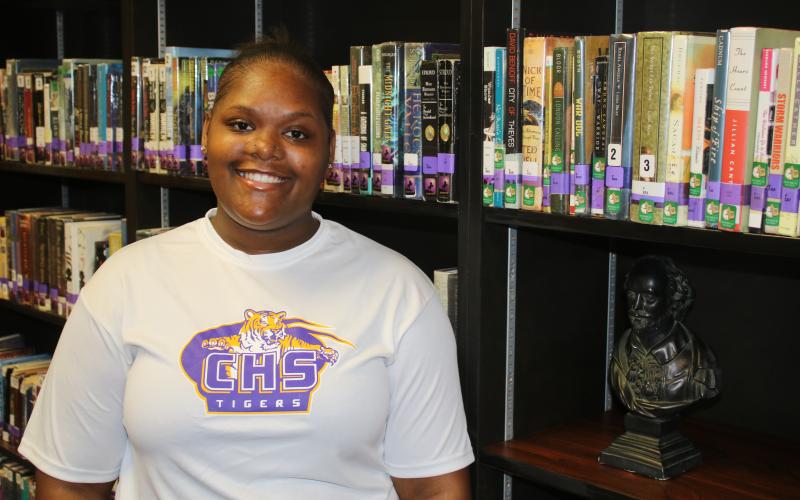 Columbia High School senior Shamarria Bowles will sing the national anthem Friday at the Jacksonville Jumbo Shrimp baseball game and could have the opportunity to perform at a future Jacksonville Jaguars NFL game. (TONY BRITT/Lake City Reporter)
