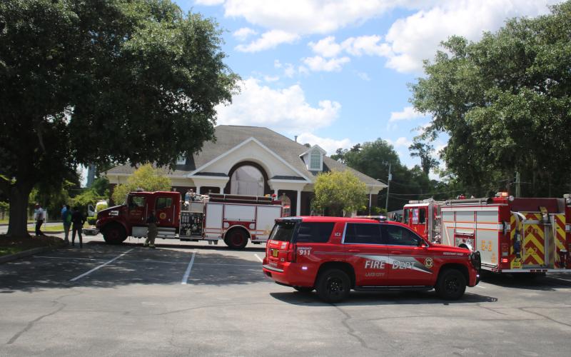 LCFD Assistant Chief Dwight Boozer said his department doused the small fire in about 15 seconds. (TONY BRITT/Lake City Reporter)