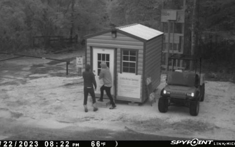 Two suspects broke into the new guard station at Little River Springs on Monday, causing more than $1,000 of damage. (COURTESY)