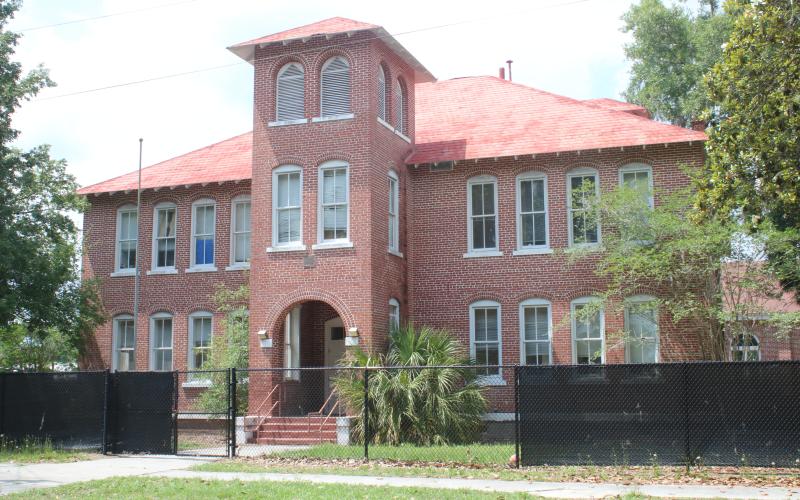 ‘The Fort,’ the historic Fort White Elementary School building, will be surplused by the Columbia County School District next summer. The Columbia County Commission will discuss its interest in the building Thursday. (TONY BRITT/Lake City Reporter)