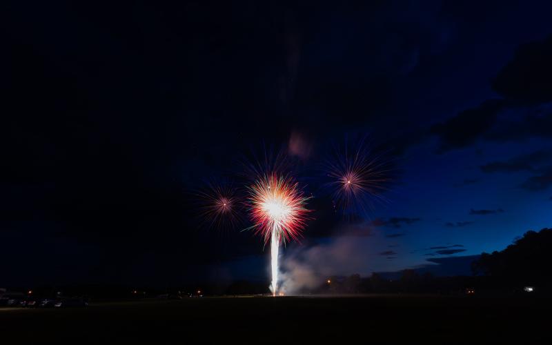 The Lake City-Columbia County Chamber of Commerce’s fireworks show will start around 9:15 p.m. Saturday at the Florida Gateway Fairgrounds. (RAY CARPENTER/Special to the Reporter)