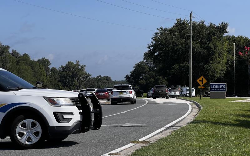 NW Bascom Norris Drive near Lowe’s is closed as authorities search for suspects who stole an ATM.