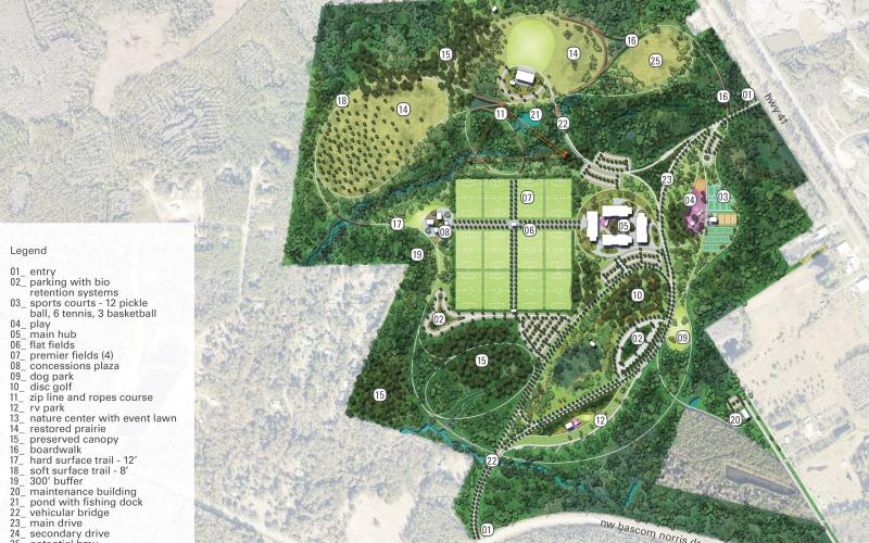 The first phase of Columbia County’s flat field facility includes eight of the 12 flat fields. (COURTESY)