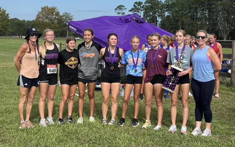 Branford’s girls cross country team won the Tiger Run on Saturday. (COURTESY)