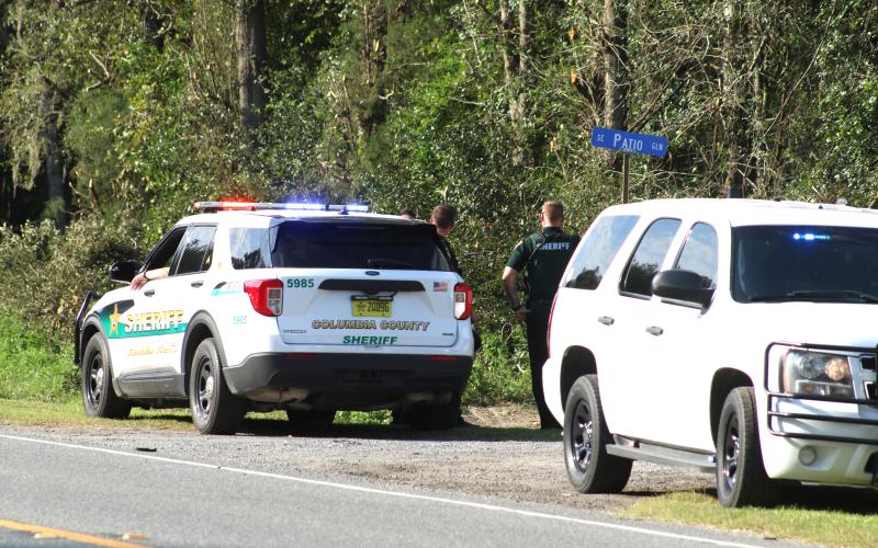 First responders gather at the intersection of U.S. Highway 441 South and SE Patio Glen following a deputy-involved shooting on Sept. 8. (FILE)