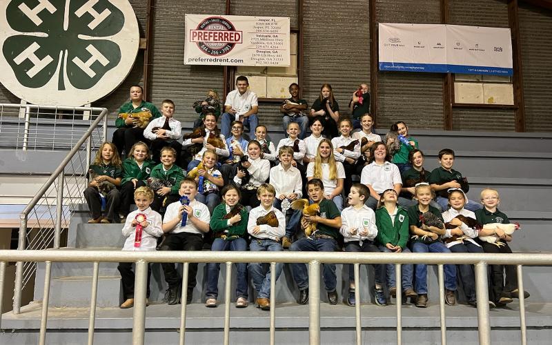 Youth from Lafayette, Madison, Suwannee and Taylor counties and their hens Oct. 19 at ‘The Quad-County Chick-Chain Show.’ (COURTESY)