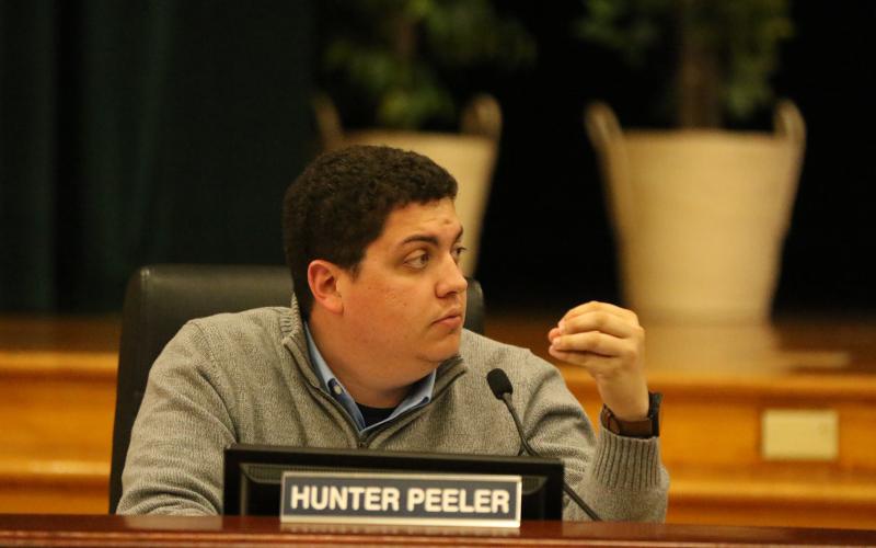 Columbia County School Board Member Hunter Peeler asked  to bring the five-year work plan back for a vote in December. (JAMIE WACHTER/Lake City Reporter)