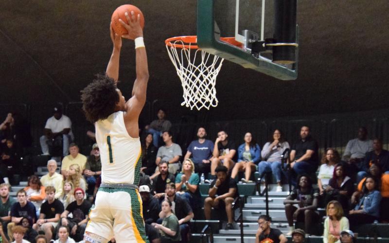 FGC guard Antewan Webber dunks against Enterprise State CC on Nov. 9. (COURTESY OF FGC)