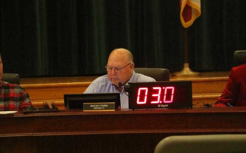 County Commissioner Rocky Ford said the county needed to give its employees bonuses for going beyond their duties this year due to storm. (JAMIE WACHTER/Lake City Reporter)