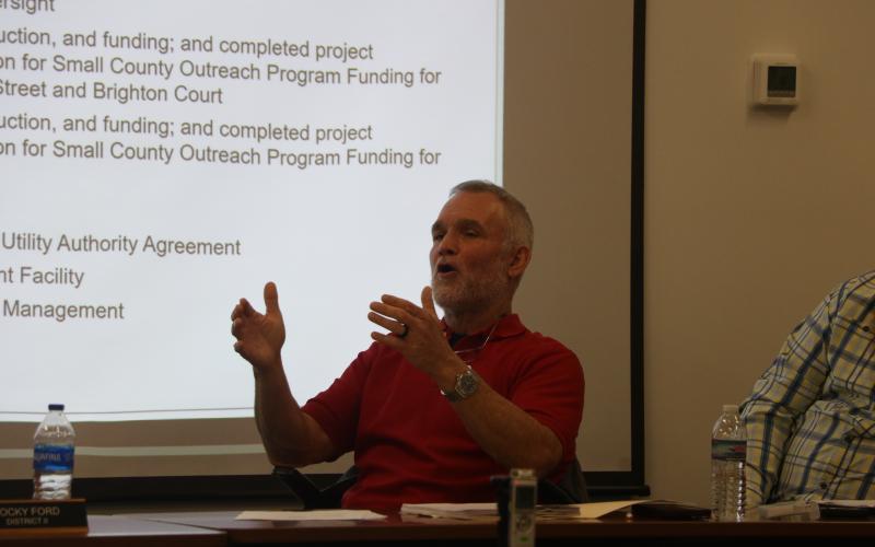 Fort White Mayor Ronnie Frazier thanked Columbia County for all the work they’ve done to help the town. (MORGAN MCMULLEN/Lake City Reporter)
