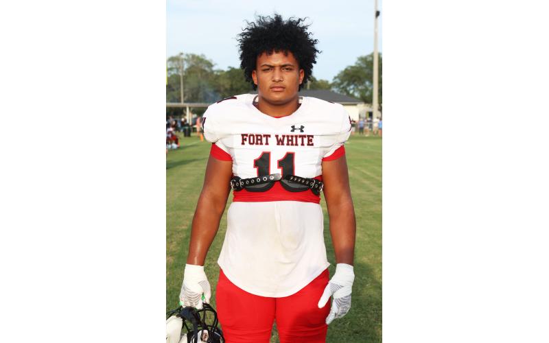 Fort White linebacker Lecosta Byrd is the LCR’s Defensive Player of the Year. (PAUL BUCHANAN/Special to the Reporter)