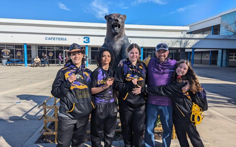 Columbia wrestlers Carlee Morrison, Josie Raulerson and Bella Guerrier-Lajoir placed in the top 3 at the Ricky Gullet Invitational on Saturday. (COURTESY)