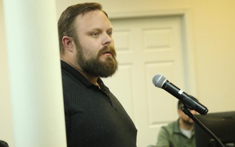 James Carter, the lone applicant for the vacant District 13 seat, speaks to the Lake City Council Monday about his interest in the position. (JAMIE WACHTER/Lake City Reporter)