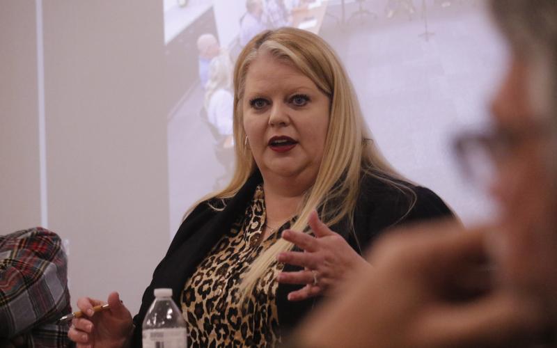 Columbia County Economic Development Director Jennifer Daniels said the agreement with Florida Gulf &amp; Atlantic to provide rail inside the North Florida Mega Industrial Park will hopefully be ready for County Commission approval next week. (JAMIE WACHTER/Lake City Reporter)