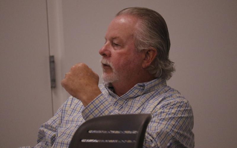 Suwannee County Administrator Greg Scott, shown at last week’s regional utility advisory committee meeting, told the County Commission on Tuesday that it was still the ‘infant stages of the process’ of forming an authority. (FILE)