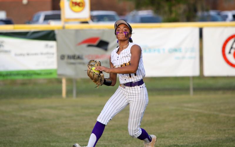 Columbia left fielder Sakiya Merriex makes a catch for an out against Trenton on Tuesday. (BRENT KUYKENDALL/Lake City Reporter)