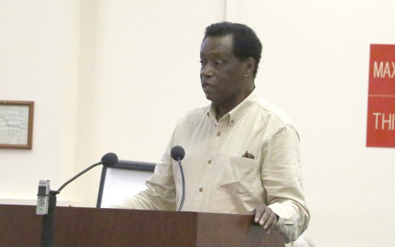 Robert Jones speaks during a Columbia County Commission meeting in March. (FILE)