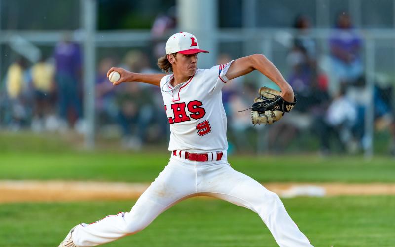 Lafayette pitcher Garrett Taylor pitches against Union County during Saturday's Region 3-1A championship. (JACK HOWDESHELL/Special to the Reporter)