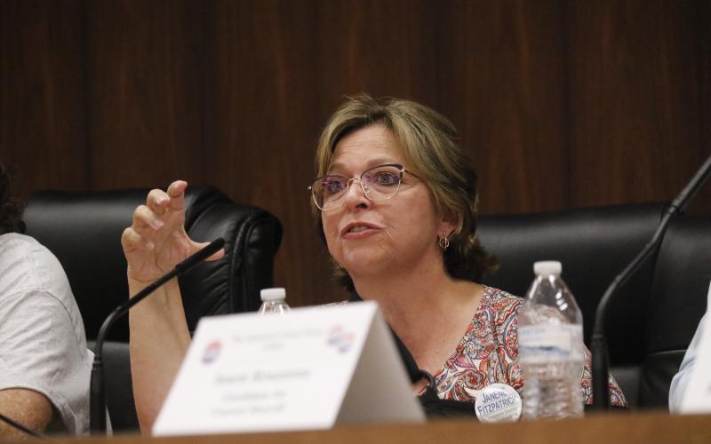 Janene Fitzpatrick, who is running for superintendent of Suwannee County schools, stressed her experience both within the local school district and elsewhere during Monday's meet the candidates forum. (JAMIE WACHTER/Lake City Reporter)