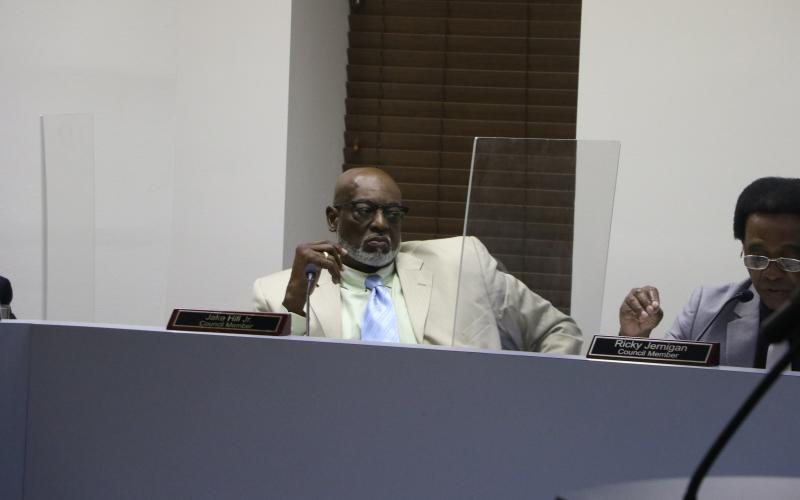 Lake City Councilman Jake Hill’s lack of a vote Monday meant the council’s raise process would go to a referendum vote in November. (MORGAN MCMULLEN/Lake City Reporter)