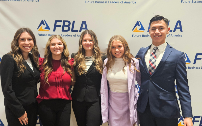 Lafayette High’s Parliamentary Procedure team competed at the FBLA National Conference last month. Team members were Hallyn Hurst (from left), Natalie Harper, Eva Jackson, Carra Clark and Fhelix Hernandez. (COURTESY)