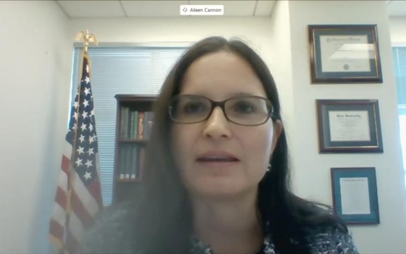 U.S. District Judge Aileen Cannon was asked Friday by lawyers representing Donald Trump to partially pause the government’s classified documents case against the former president so she can decide how the U.S. Supreme Court’s new ruling on presidential immunity might apply to the proceedings. (U.S. SENATE TELEVISION/CNP/ZUMA PRESS/TNS)