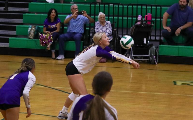 Columbia's Avery Sandlin defends a shot against Suwannee on Tuesday. (BRENT KUYKENDALL/Lake City Reporter)