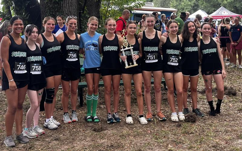 The Suwannee girls cross country team won the Dueling Summits on Saturday, led by a runner-up finish from Ryleigh Hermanson. (COURTESY)