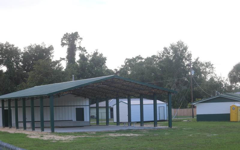 A pavillion is being added at Annie Mattox Park with the hopes of attracting additional events to the park. (TONY BRITT/Lake City Reporter)