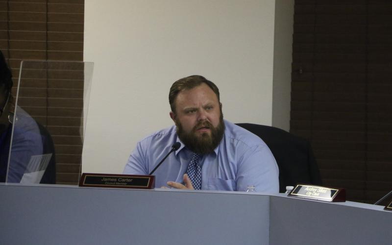 Lake City Councilman James Carter voted against raising the millage rate on city residents during the council’s tentative budget hearing Tuesday. (MORGAN MCMULLEN/Lake City Reporter)