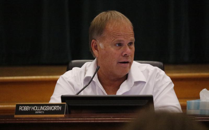 Columbia County Commissioner Robby Hollingsworth said on-call employees shouldn’t have to pay to take a work vehicle home with them. (JAMIE WACHTER/Lake City Reporter)