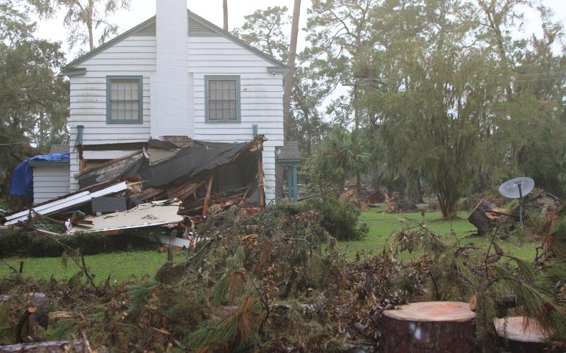High winds and falling trees caused most of the damage during Hurricane Helene. (TONY BRITT/Lake City Reporter)
