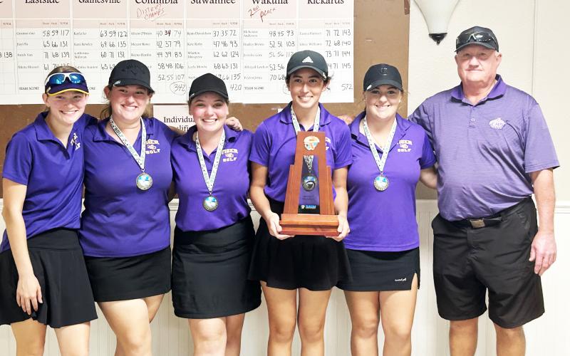 The Columbia girls golf team won the District 2-2A title on Tuesday, the program’s fifth crown in a row. (COURTESY)