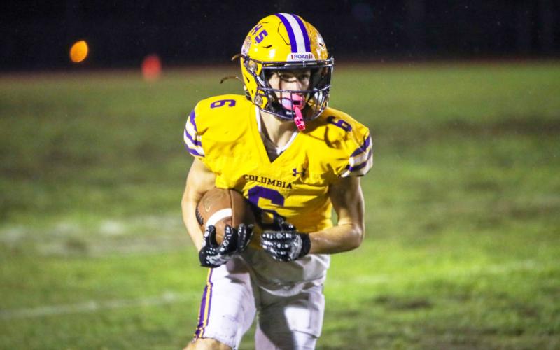 Columbia receiver Bynton Edge turns up the field after catch against St. Augustine on Sept. 25. (BRENT KUYKENDALL/Lake City Reporter)