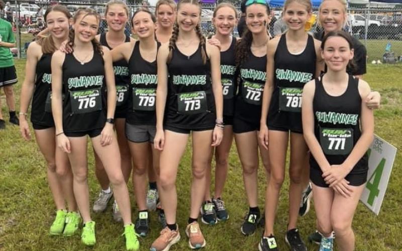 The Suwannee girls cross country team placed third at the Alligator Lake Invitational on Saturday. (COURTESY)