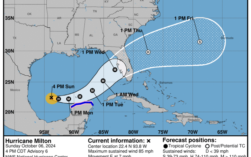 Hurricane Milton is expected to hit Florida in the middle of the week. (NATIONAL HURRICANE CENTER)