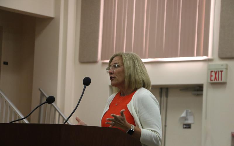 Judy Tatem, the Coordinator of Safe Schools with the Columbia County School District, said the district is ahead of the required level for mental health training for staff. (MORGAN MCMULLEN/Lake City Reporter)
