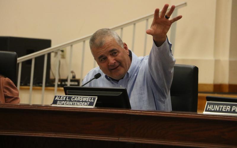 Superintendent Lex Carswell said the end of his tenure with the Columbia County School District was ‘bittersweet.’ (MORGAN MCMULLEN/Lake City Reporter)