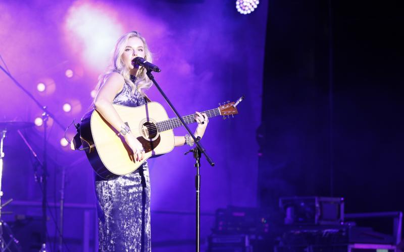 Lake City’s Karley Scott Collins performs Saturday night at the Florida Gateway Fair. Collins, a Nashville recording artist, had the headlining concert on the opening weekend of the Fair, which runs through Sunday. (TONY BRITT/Lake City Reporter)
