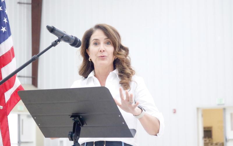 Sen. Jennifer Bradley speaks to the Rotary Club of Lake City on Thursday about some of the big issues that will likely face the Florida legislature when its session begins in March. (JAMIE WACHTER/Lake City Reporter)