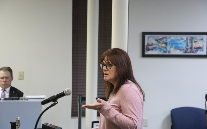 Lake City HR Director BillieJo Bible said a four-day work week would benefit the employees and lead to increased productivity during a presentation to the Lake City Council on Monday. (MORGAN MCMULLEN/Lake City Reporter)