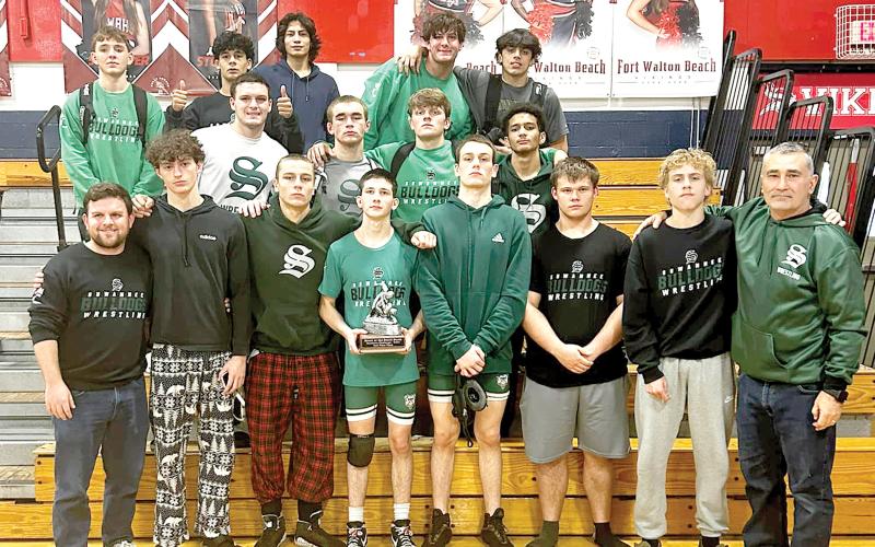 Suwannee’s wrestling team finished second at the 20-team Beast of the Beach tournament Friday and Saturday at Fort Walton Beach. (COURTESY)