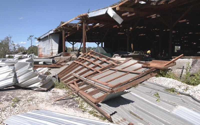 Rural Florida, including this shed in Madison County, sustained heavy damage in September’s Hurricane Helene. (MIKE EXLINE/News Service of Florida)