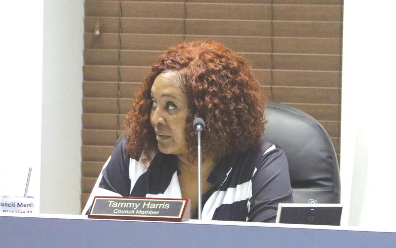 Lake City Councilwoman Tammy Harris, the lone council member to turn in an evaluation of City Manager Don Rosenthal, said she didn’t understand why anybody would fill out an evaluation and keep it for themselves. (MORGAN MCMULLEN/Lake City Reporter)